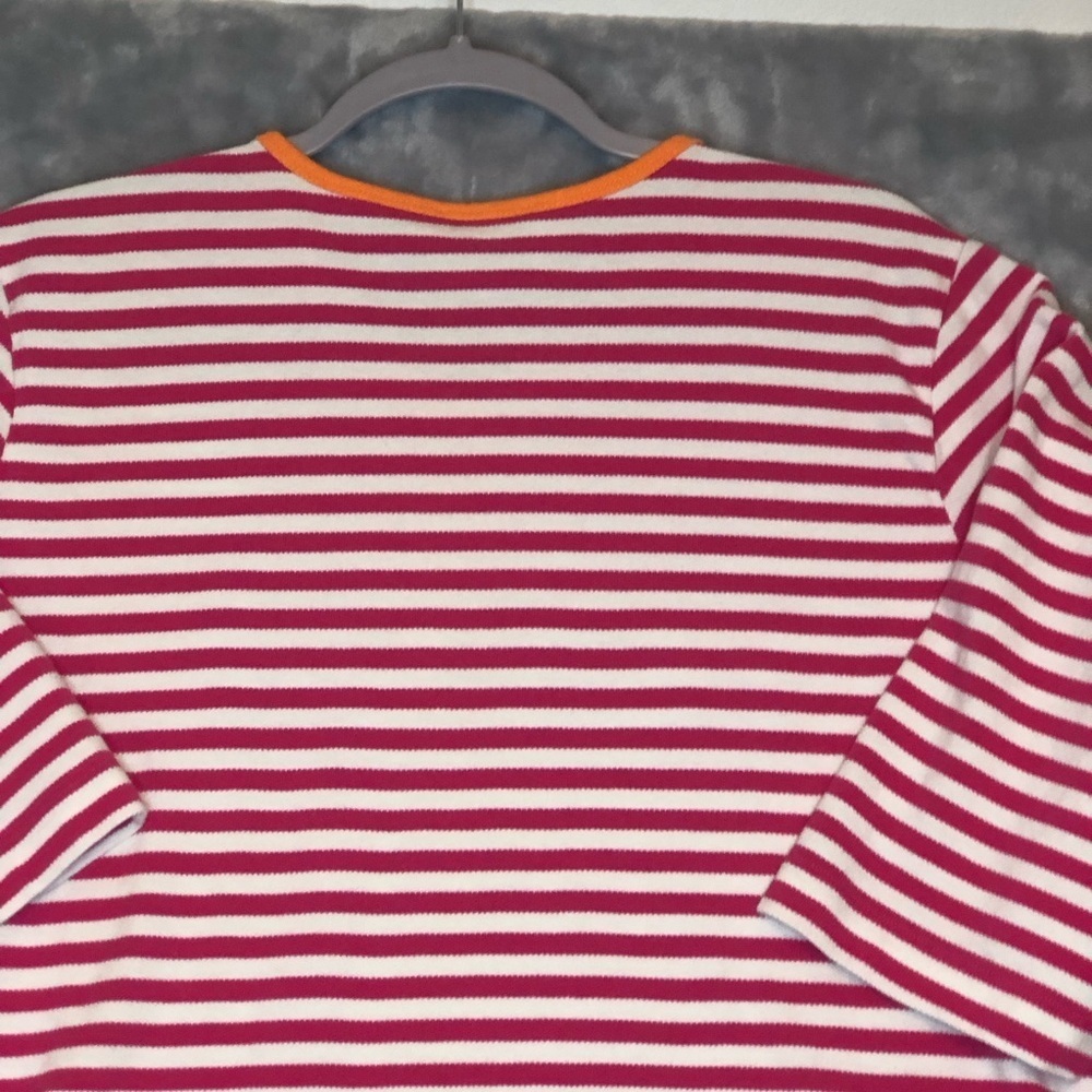 The Quacker Factor Women's 3/4 Sleeve Starfish Pink/White/Orange Size 1X - Picture 9 of 10